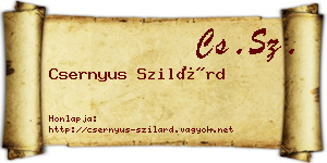 Csernyus Szilárd névjegykártya